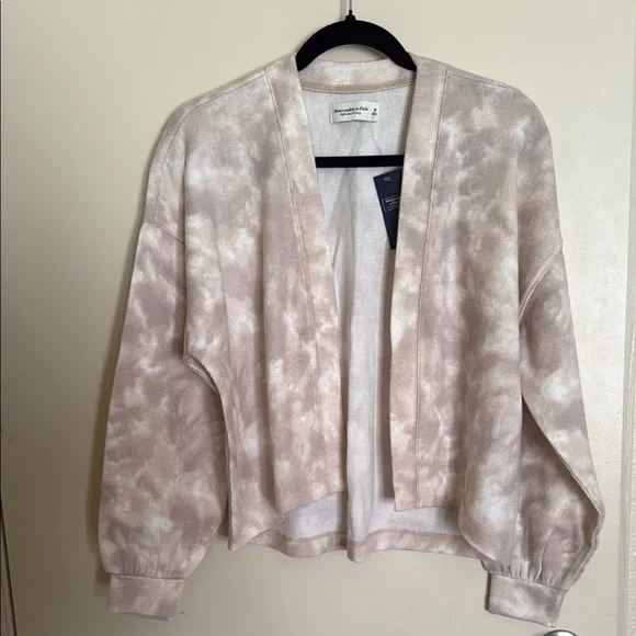 Abercrombie & Fitch Cream Cardigan Sweater Cozy Open-Front - Picture 3 of 4